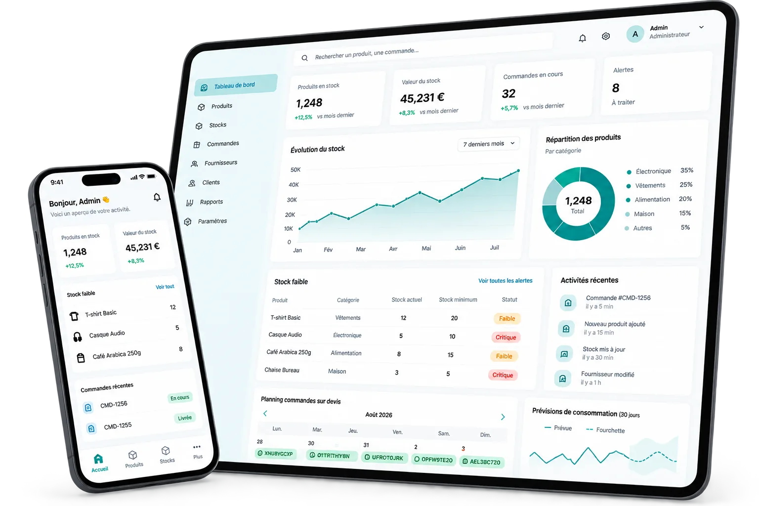 StockyTrack dashboard on tablet and mobile